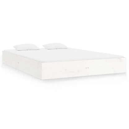 Elegant White Queen/King Single Solid Wood Bed Frame