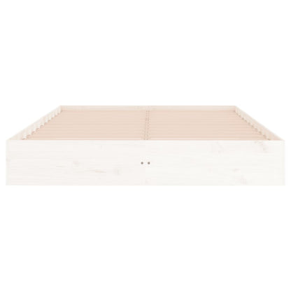 Elegant White Queen/King Single Solid Wood Bed Frame