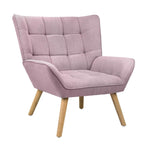 Experience Luxury with the Pink Fabric Upholstered Lounge Chair