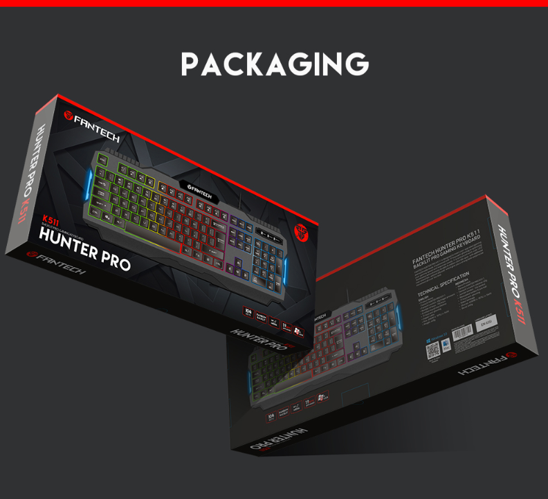 K511 Hunter Pro 104 Keys Gaming Keyboard