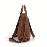Fashion Classic Vintage Leather Tote Handbag with Versatile for Work and Travel
