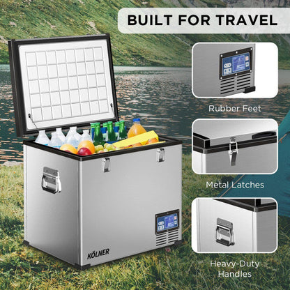 95l stainless steel portable fridge chest freezer