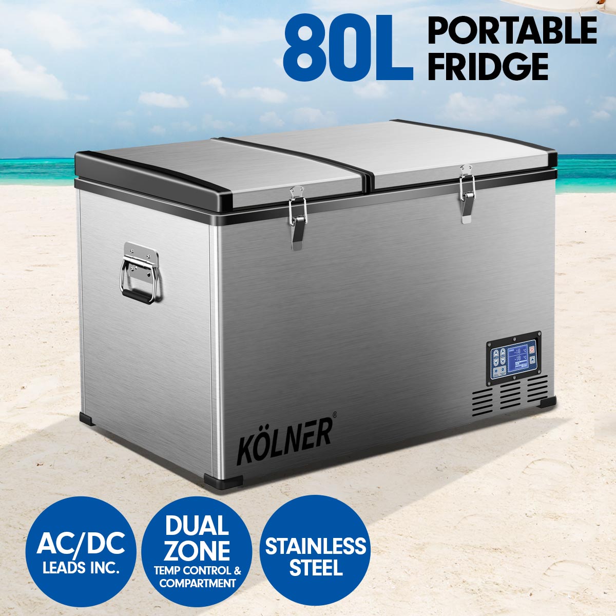 Kolner 80L Portable Fridge Cooler Freezer Camping