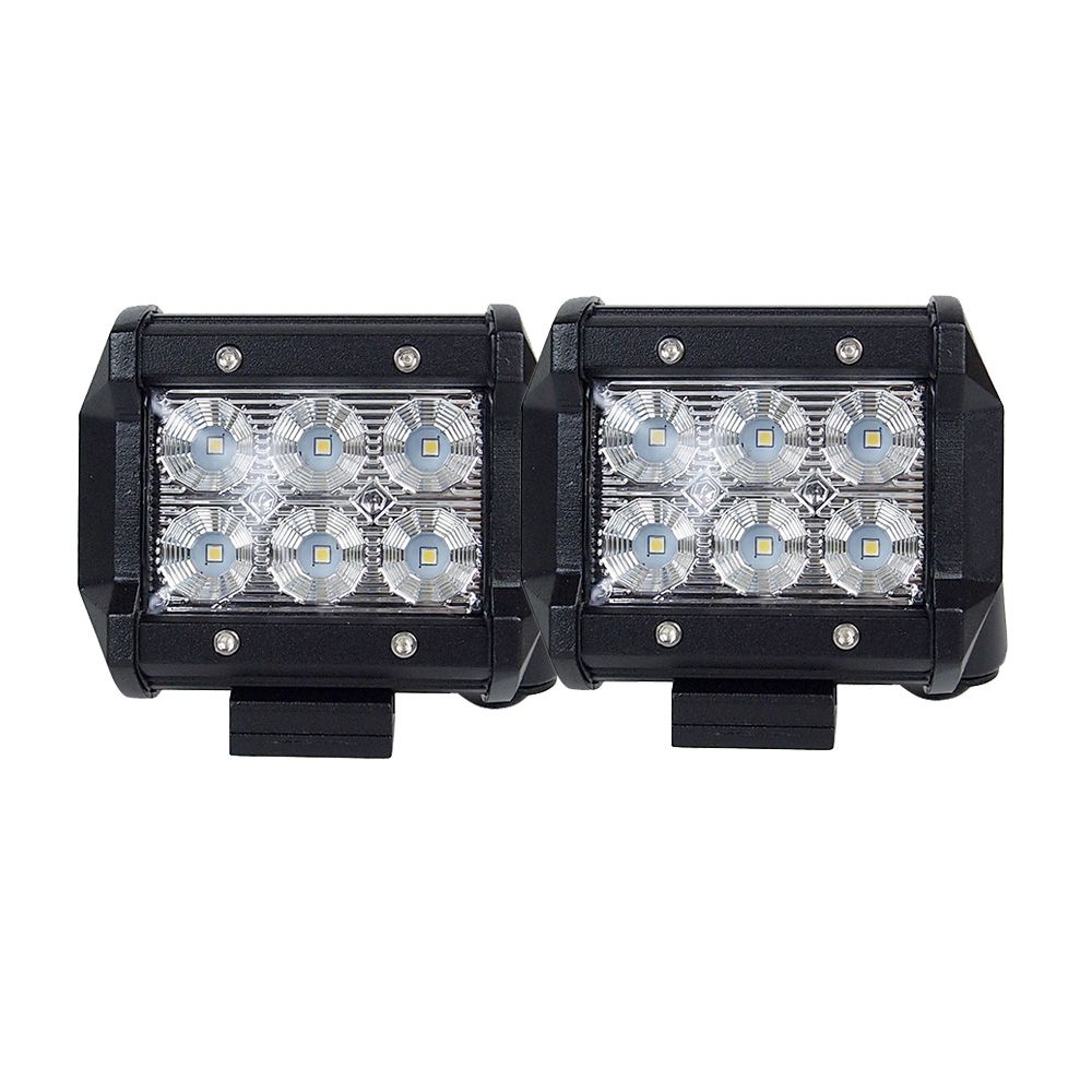 Pair 4" Cree Led Work Light Bar Flood Beam Offroad Lamp