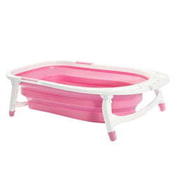 Baby Bath Tub Infant Toddlers Foldable Bathtub Folding Safety Bathing ShowerPink
