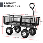 Garden Cart with Mesh Liner Lawn Folding Trolley Hammer