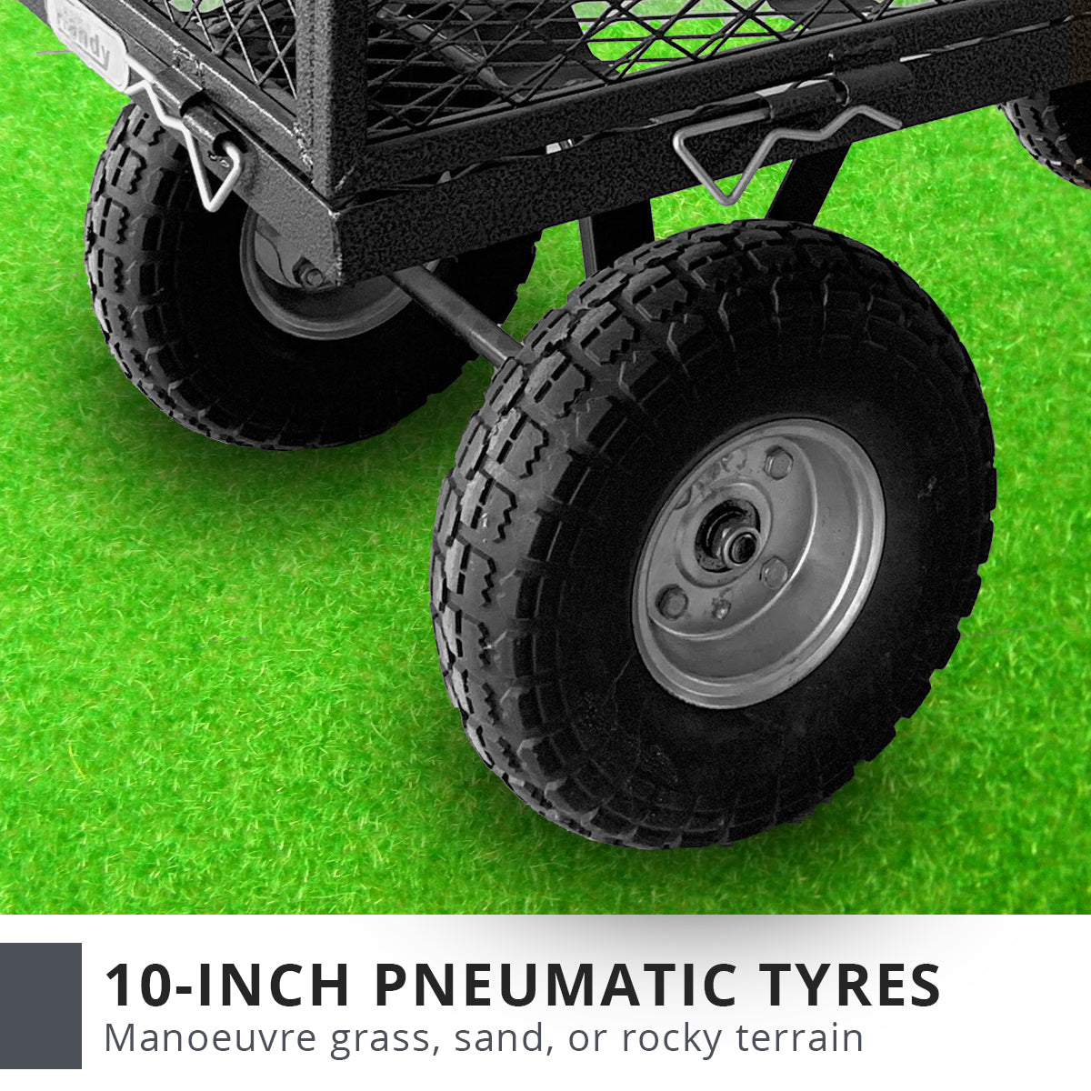 Garden Cart with Mesh Liner Lawn Folding Trolley Hammer