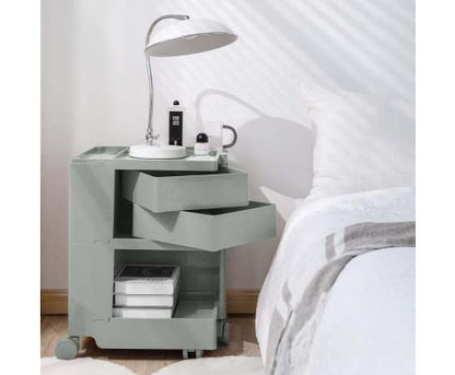 Grey stylish Boby Trolley Storage Bedside Table Mobile Cart 3 Tier YE/OR/GR/GY/PK/WH