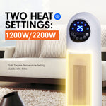 Pronti Electric Tower Heater 2200W Remote Control - White