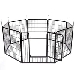 Heavy Duty Comfortable Pet Dog Game Fence Foldable 8 Panel Metal Dog Fence Black
