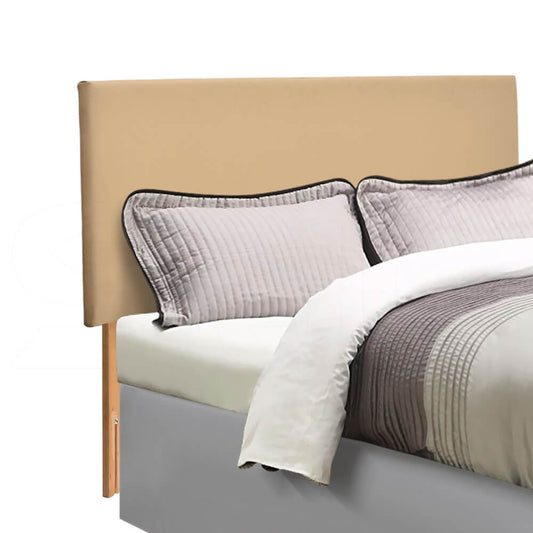 PU Leather Bed Headboard with Wooden Legs in King Size in Cream Colour
