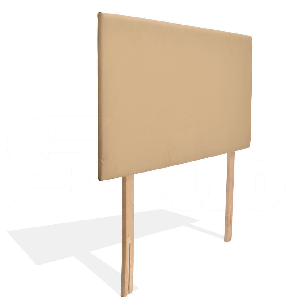 PU Leather Bed Headboard with Wooden Legs in King Size in Cream Colour
