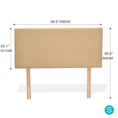 PU Leather Bed Headboard with Wooden Legs in King Size in Cream Colour
