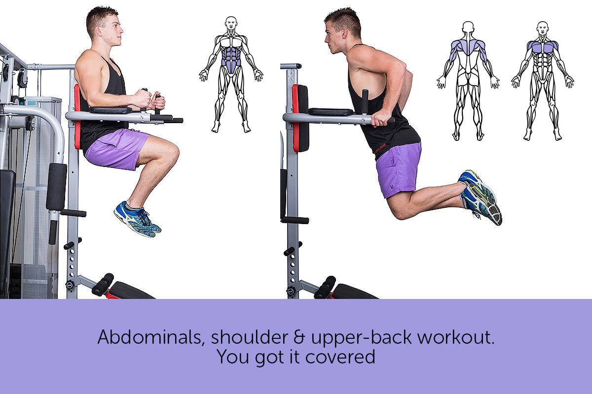 Home Gym Multi Station with 175lb Weights and Dumbbells