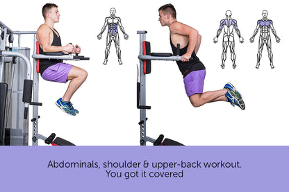 Home Gym Multi Station with 175lb Weights and Dumbbells