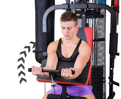 Powertrain Multi-Station Home Gym with Punching Bag - 165lbs
