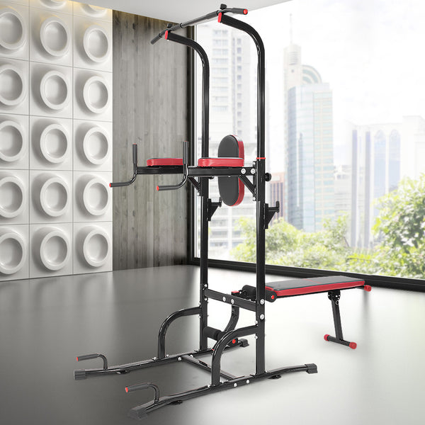  Powertrain Multi Station Pull-up Chin-Up Tower with Exercise Bench