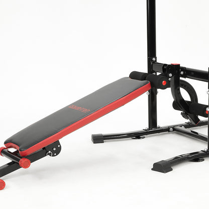 Powertrain Multi Station Pull-up Chin-Up Tower with Exercise Bench