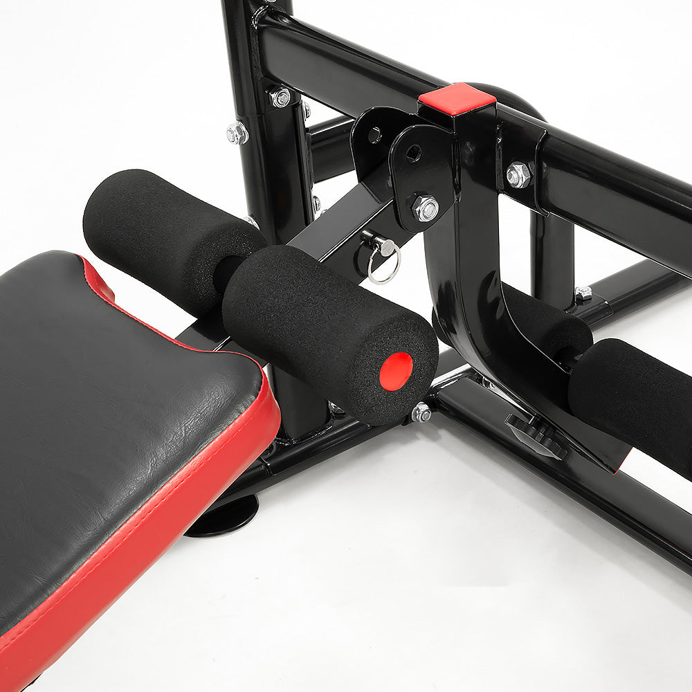 Powertrain Multi Station Pull-up Chin-Up Tower with Exercise Bench