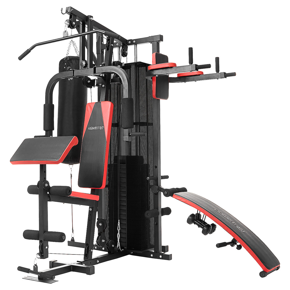 Multi Station Home Gym Exercise Dumbbells Punching Bag