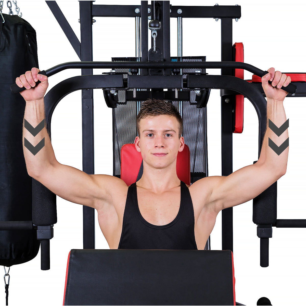 Multi Station Home Gym Exercise Dumbbells Punching Bag