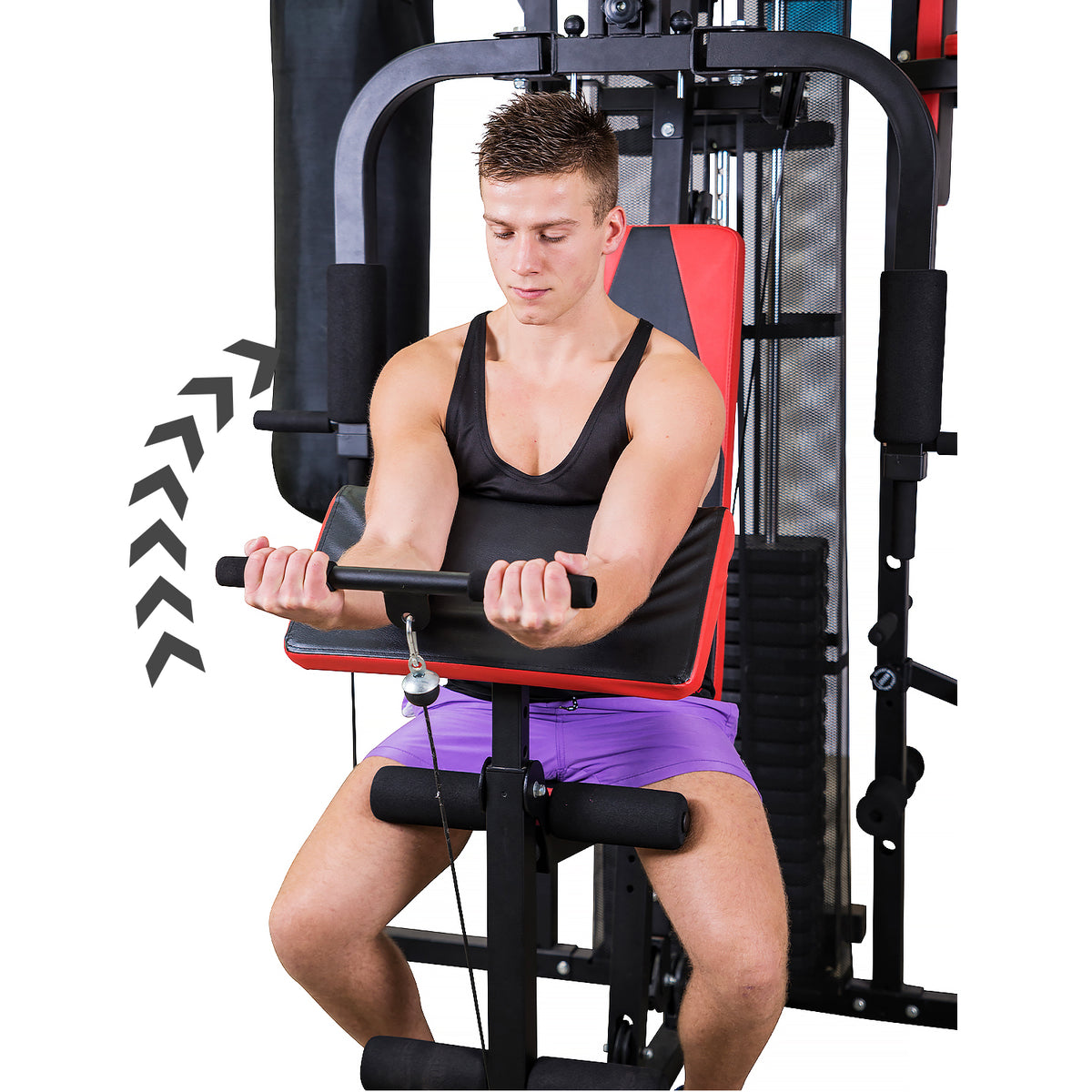 Multi Station Home Gym Exercise Dumbbells Punching Bag