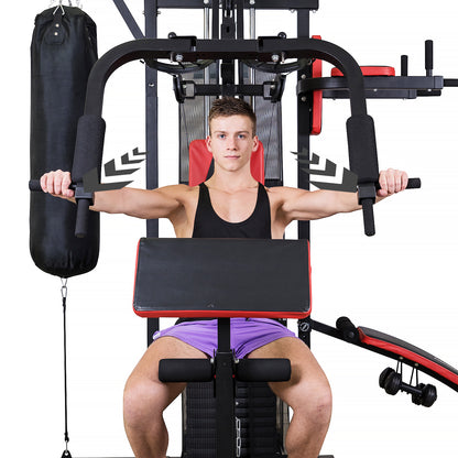 Multi Station Home Gym Exercise Dumbbells Punching Bag