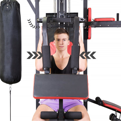 Multi Station Home Gym Exercise Dumbbells Punching Bag