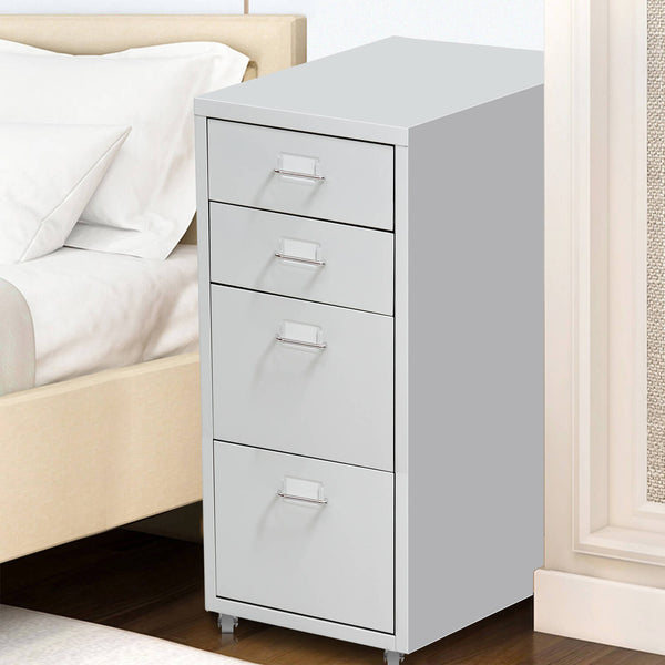  4 Tiers Steel Orgainer Metal File Cabinet With Drawers Office Furniture White