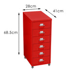 6 Tiers Steel Orgainer Metal File Cabinet With Drawers Office Furniture Red
