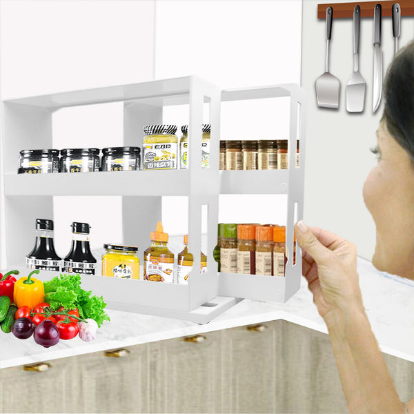  Rack Storage Slide Cabinet Organiser Pantry Kitchen Shelf Spice Jars Can Holder