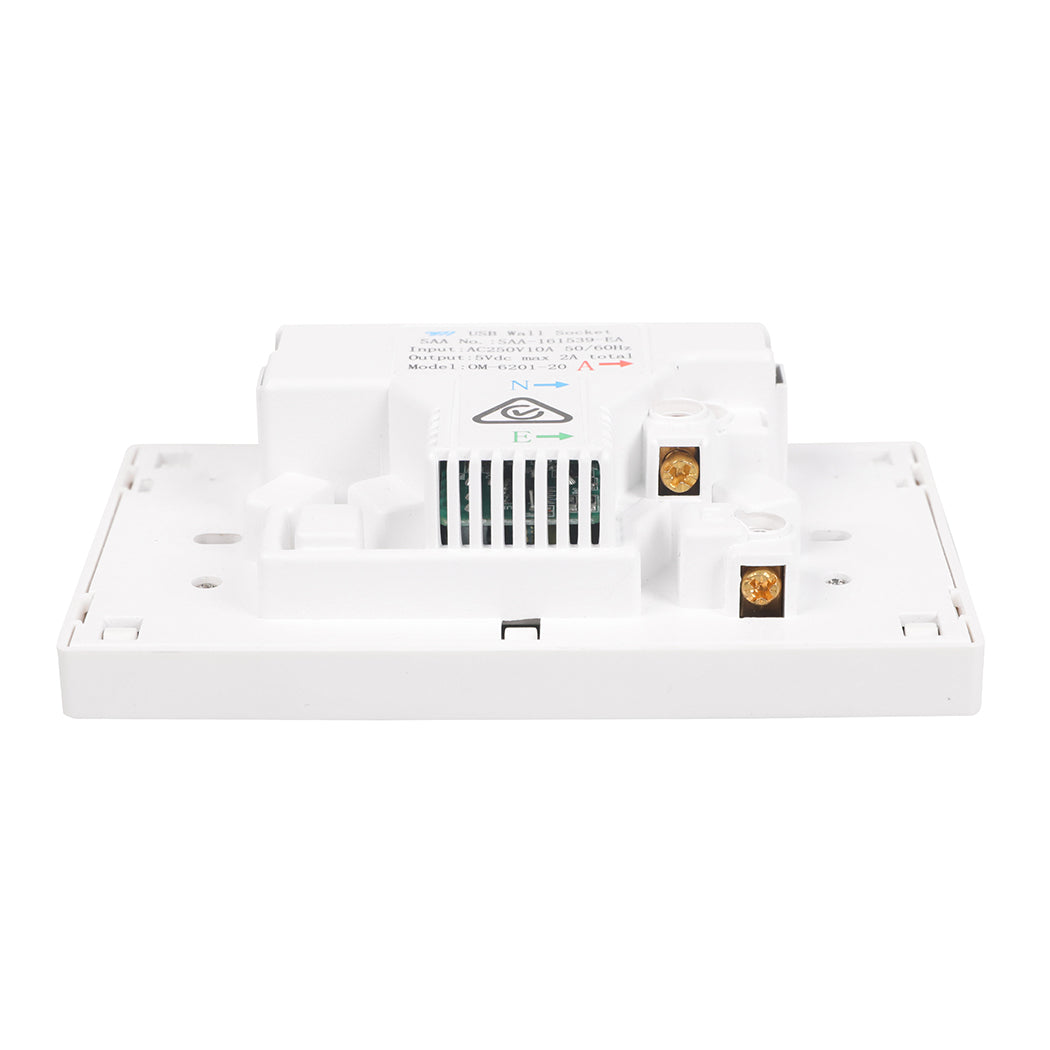 Dual USB Wall Socket Power Point Home Supply Electrical Charger SAA Outlet Plate
