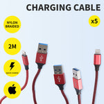 5x USB Fast Charging Cable iPhone Magnetic Micro iPad Charger