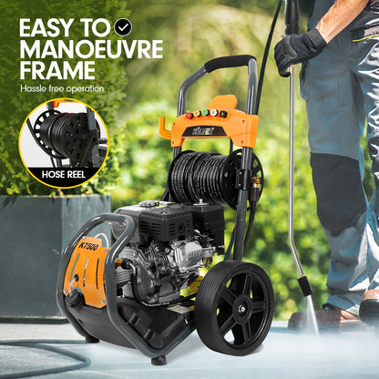 Kolner 7500 8HP 4800psi Petrol Engine Pressure Washer 30m Hose Cleaner