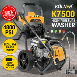 Kolner 7500 8HP 4800psi Petrol Engine Pressure Washer 30m Hose Cleaner