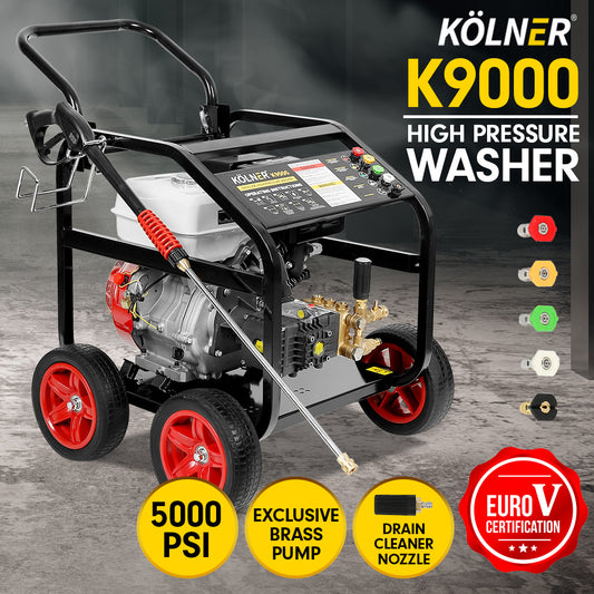 Kolner 9000 5000psi Petrol Engine Pressure Washer 20m Hose Cleaner