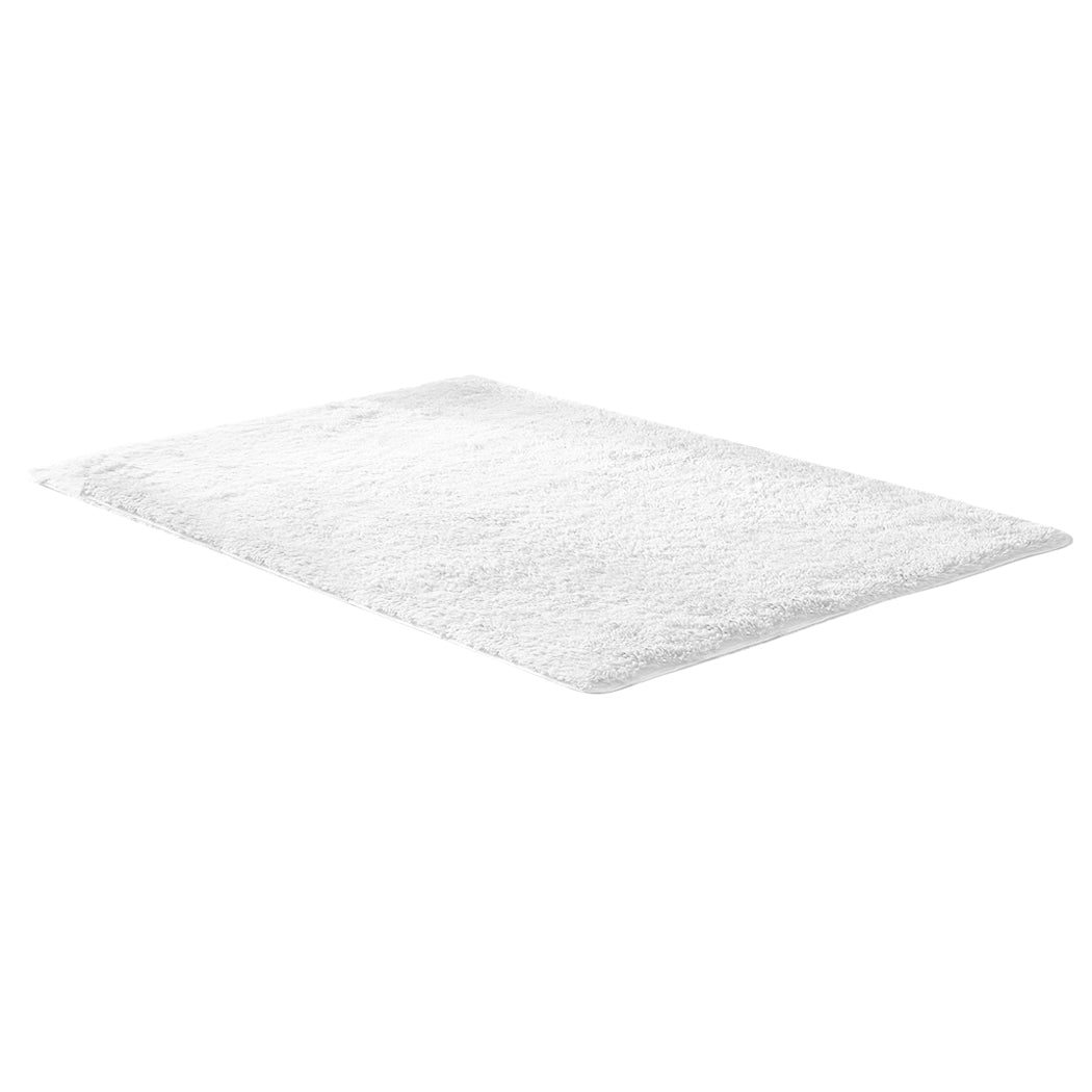 Designer Soft Shag Shaggy Floor Confetti Rug Carpet Home Decor 200x230cm White