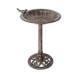 Bird Bath Feeder Metal Iron Stake Bowl