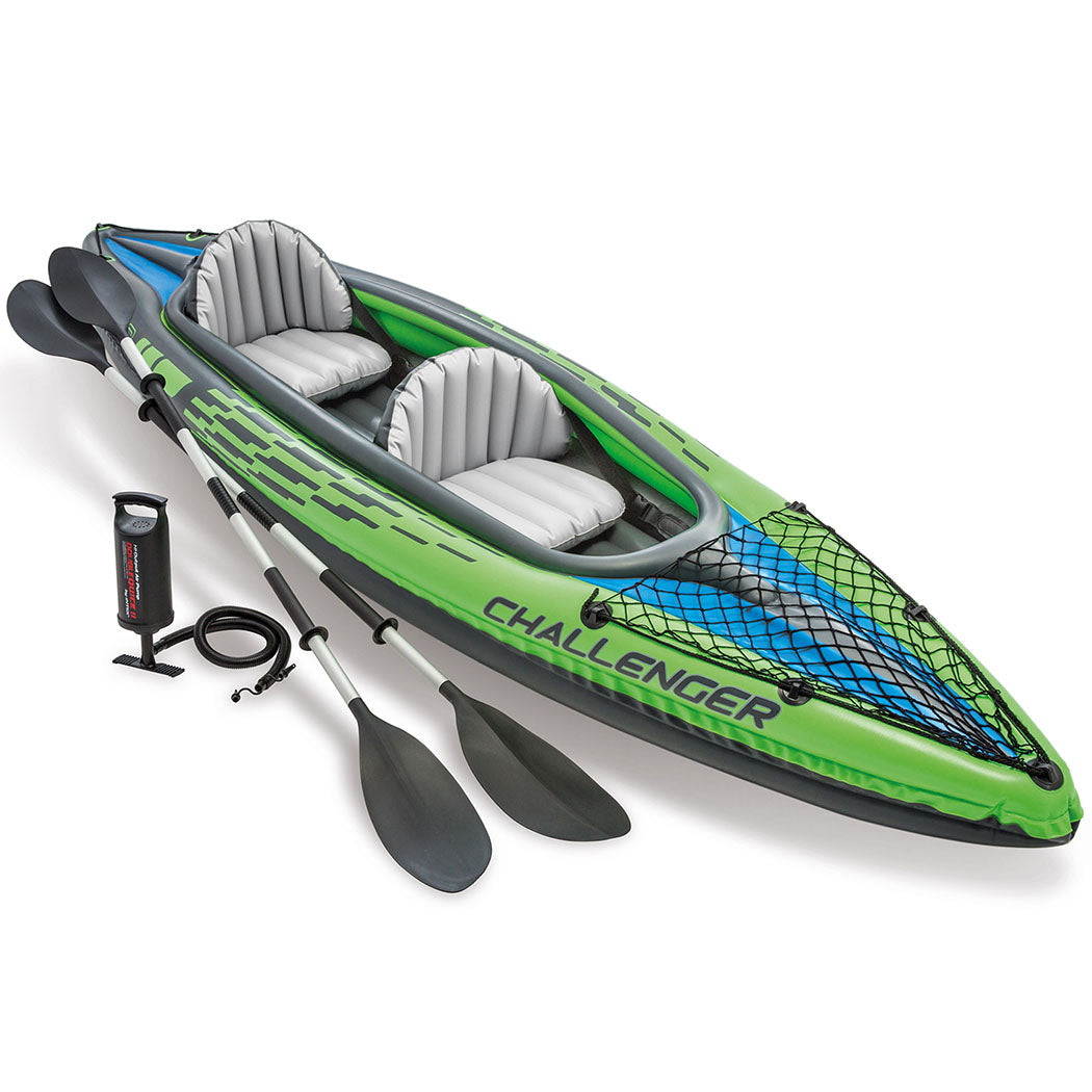 Kayak Boat Inflatable K2 Sports Challenger 2 Seat Floating Oars River Lake