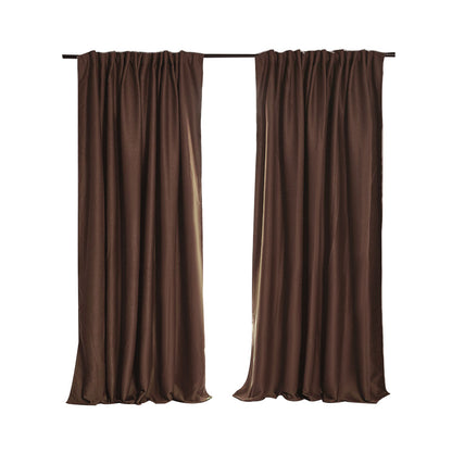 2X Blockout Curtains 240cm x 230cm- Stone