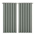 3 Layers Eyelet Blockout Curtains 240x230cm Grey