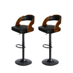 1x Bar Stools Black Kitchen Gas Lift Wooden Beech Stool Chair Swivel Barstools