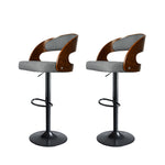 1x Bar Stools Kitchen Gas Lift Wooden Beech Stool Chair Swivel Barstool Grey
