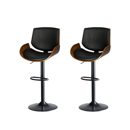 1x Bar Stools Kitchen Gas Lift Wooden Beech Stool Chair Swivel Barstools