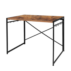 Office Desk Computer Work Student Study Metal Foldable Home Table Oak