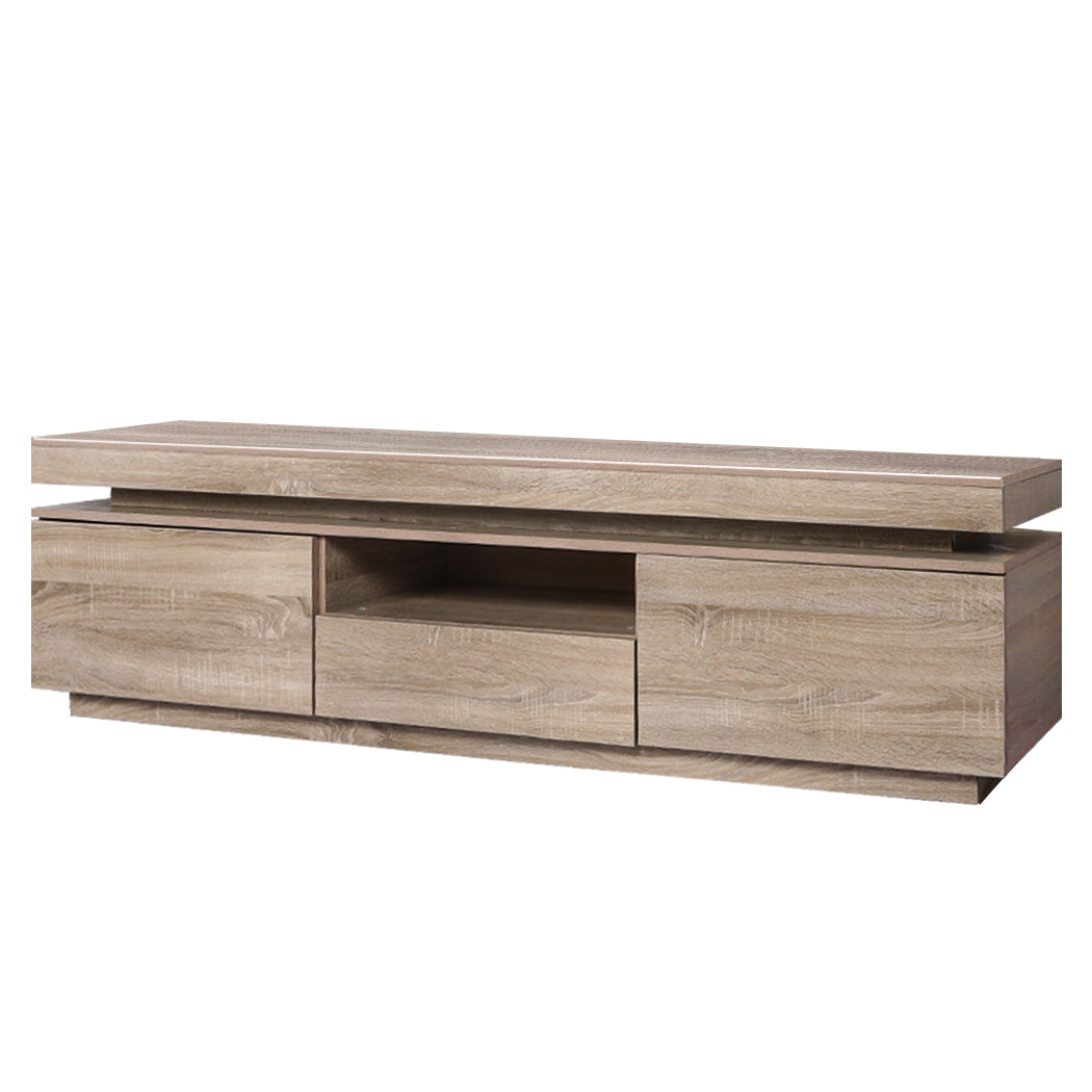 Entertainment Unit Stand RGB LED Furniture Wooden Shelf 180cm 

