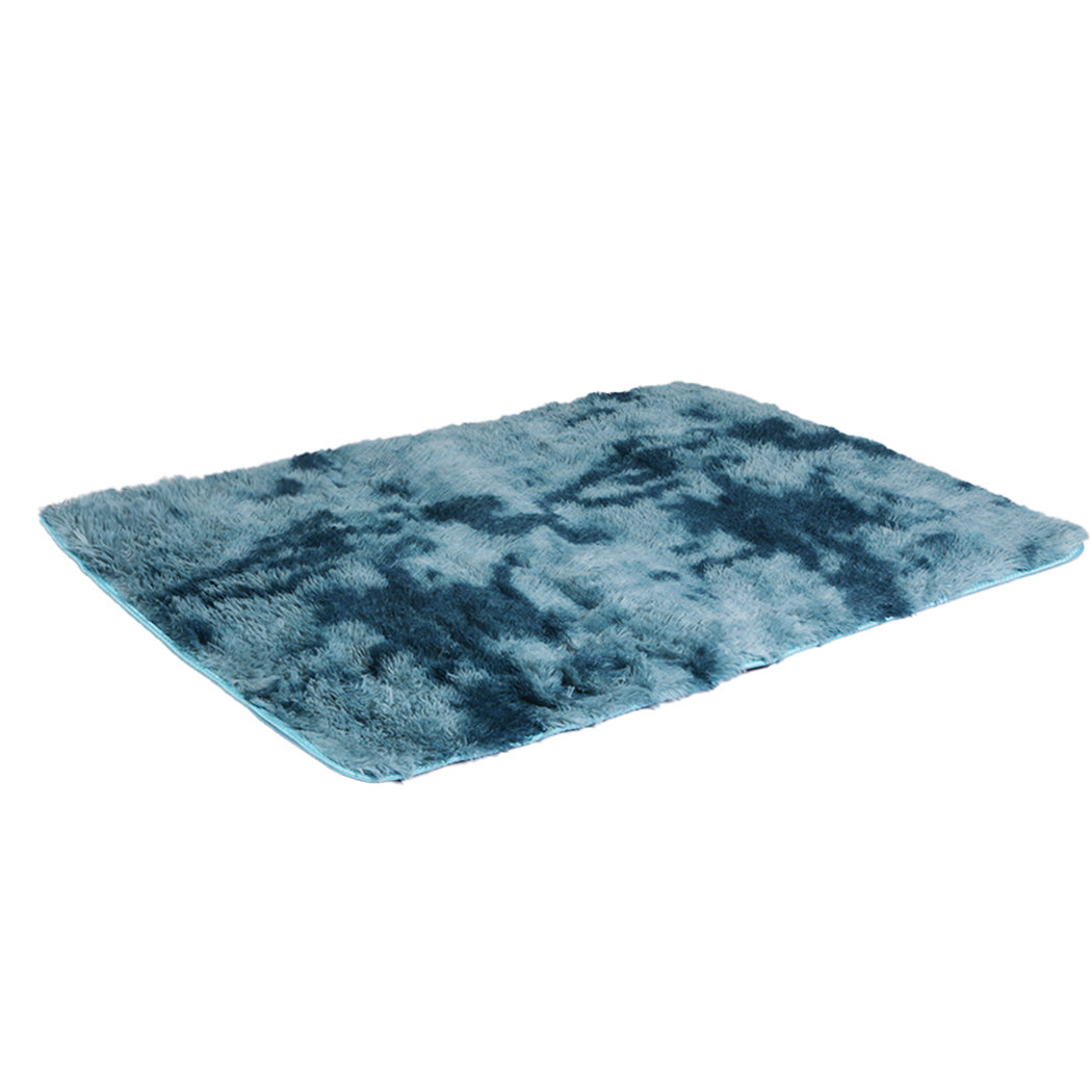 Floor Rug Shaggy Rugs Soft Large Carpet Area Tie-dyed 200x230cm Blue