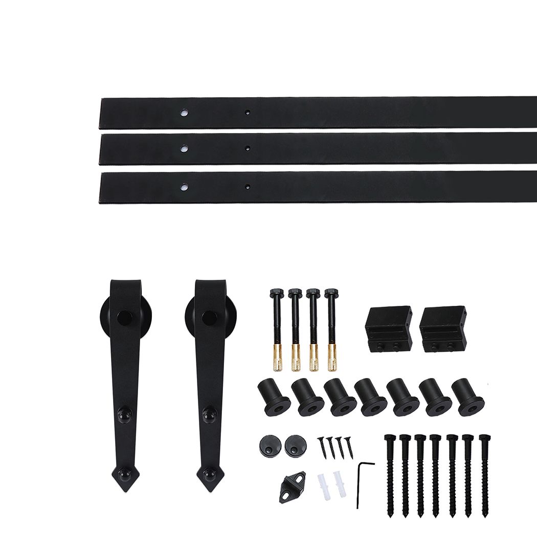 Sliding Barn Wood Door Hardware Kit Carbon Steel Single