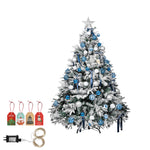 Christmas Tree 1.8M 6Ft Fairy Lights Snow Flocked Xmas Ornaments Decor