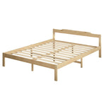 Solid Timber Pine Wood Bed Frame Queen-Natural